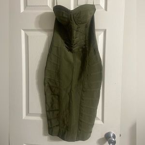 Gorgeous Hunter Green Bandage Bodycon Dress
